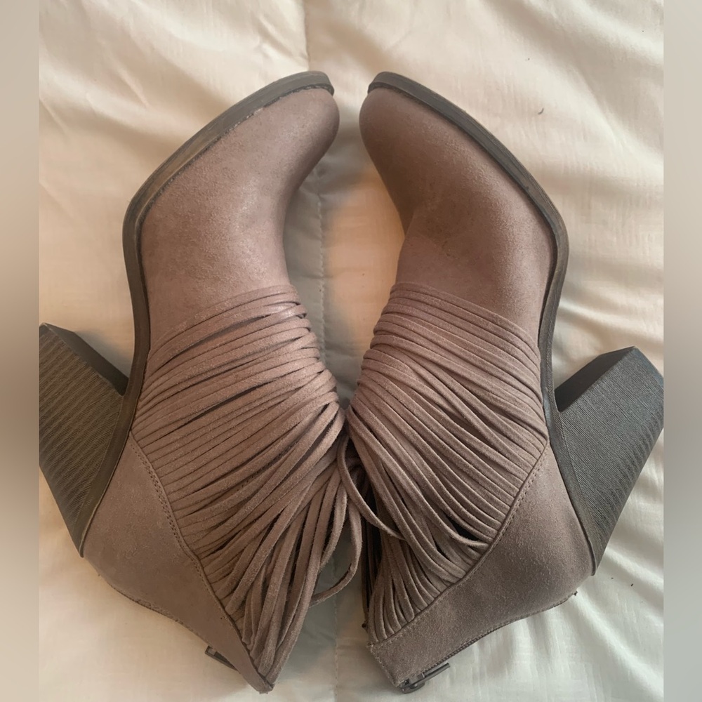 Fergalicious by Fergie Wicket Fringed Booties Women’s 10